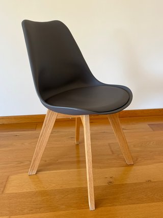 Silla Nórdica Gris y Madera