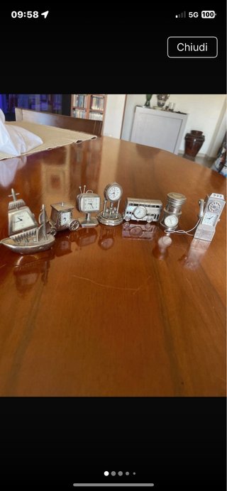 Set 7 orologini antichi acciaio