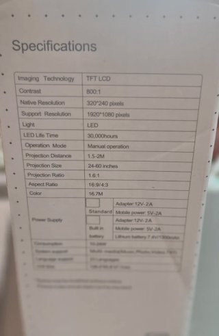 Mini Proyector LED Z1 Blanco