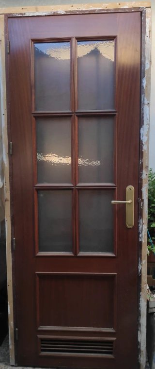 Puerta de paso madera con cristal