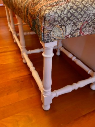 Banco pie de cama tapizado madera