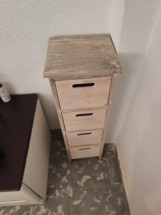 Mesa blanca elevable, + 2 cajoneras