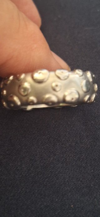 Anello unisex metallo argentato con dettagli dorat