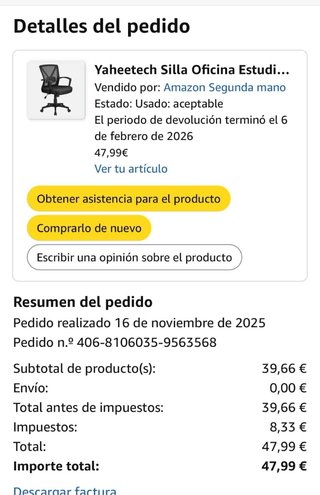 Silla de oficina ergonómica negra