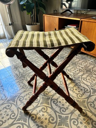 Taburete plegable madera y tela