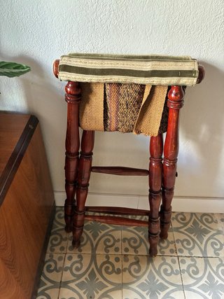 Taburete plegable madera y tela