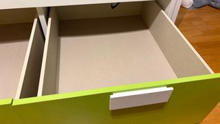 Cama nido juvenil blanca y verde con cajones