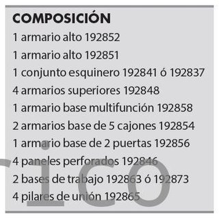 Conjunto Taller 8 Módulos S/Acero Inox Alyco 192838