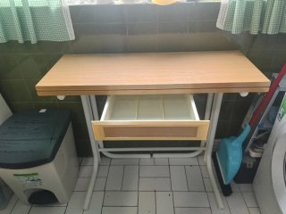 Mesa de cocina abatible madera y metal