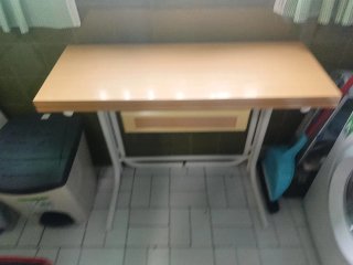 Mesa de cocina abatible madera y metal