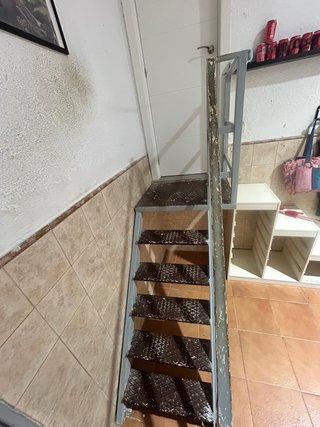 Escalera de hierro forjado.