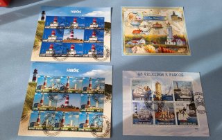 Sellos de TEMA Faros Hojitas bloque