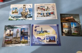 Sellos de TEMA Faros Hojitas bloque