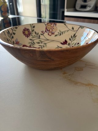 Bol de madera estampado floral