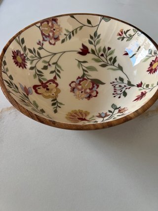 Bol de madera estampado floral
