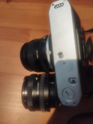Canon AE-1 Program + objetivo + accesorios