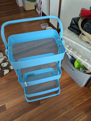 Carro organizador azul 3 niveles