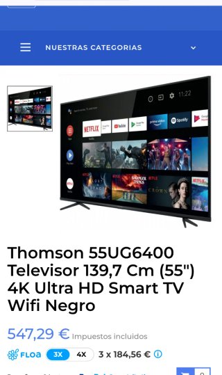 Thomson TV 55 Smart 4K UHD HDR10
