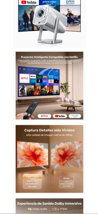 Proyector Portátil TOPTRO 4K A estrenar