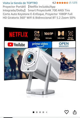 Proyector Portátil TOPTRO 4K A estrenar