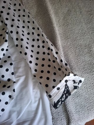 Blusa lunares negra italiana Le Sante Pette Talla