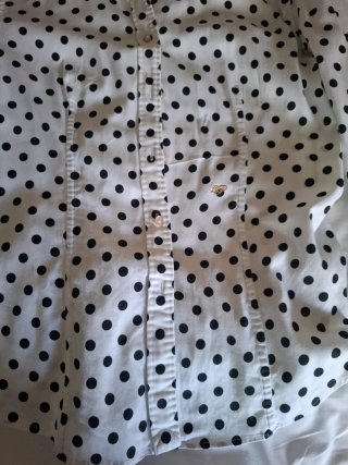 Blusa lunares negra italiana Le Sante Pette Talla