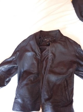 Chaqueta Biker Cuero Negra