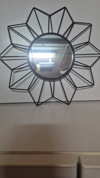 Set di tre specchi decorativi neri forgiati