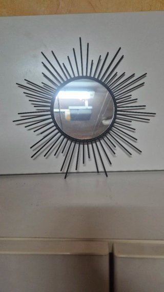 Set di tre specchi decorativi neri forgiati