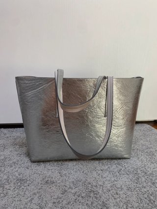 Bolso reversible plateado