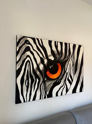 Cuadro Decorativo Ojo de Cebra Naranja