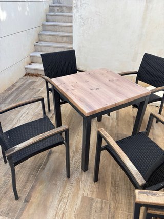 Juego 4 mesas y 16 sillas terraza