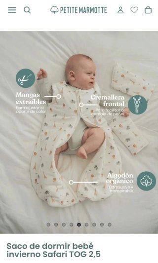 Saco dormir Petite Marm. Invierno TOG 2,5