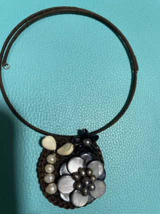 Gargantilla Macramé con Piedras y Perlas