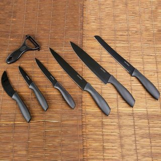 Set 7 Cuchillos Cecotec Titanium Negro