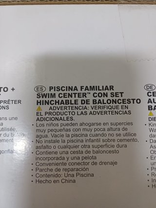 Piscina hinchable Intex con canasta.