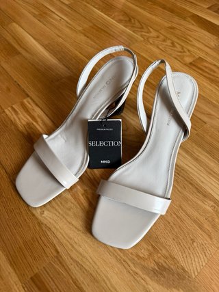 Sandalias Mango Piel Beige Talla 38