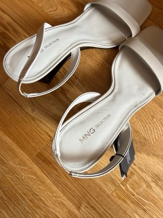 Sandalias Mango Piel Beige Talla 38