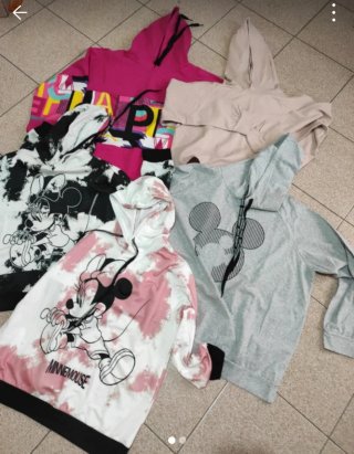 Lotto 5 felpe multicolor e rosa