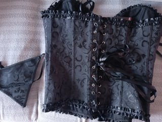 Conjunto Corsé y Tanga Intimax Negro