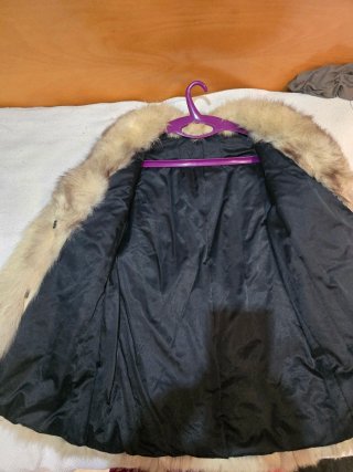 Abrigo Piel Zorro Blanco Gris