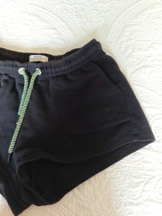 Pantalón corto algodón Bershka negro