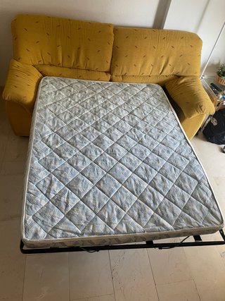 Sofá Cama Amarillo Tela