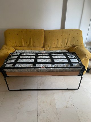 Sofá Cama Amarillo Tela