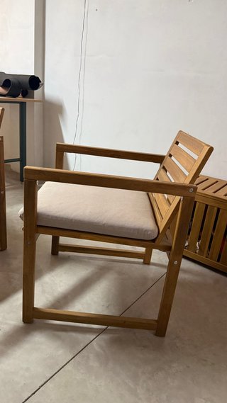Conjunto Muebles Exterior Madera: Mesa Silla Banco