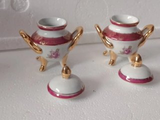 Zuppiere porcellana miniatura oro rosa