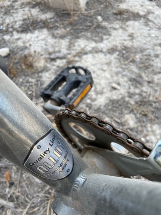 Bicicleta gris con portaequipajes