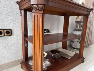 Mueble auxiliar madera y cristal