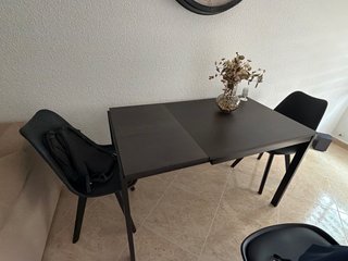 Mesa de comedor extensible madera y metal
