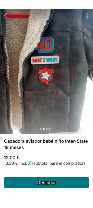 Cazadora aviador bebé niño Inter-State 18m
